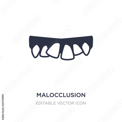 malocclusion icon on white background. Simple element illustration from Dentist concept.