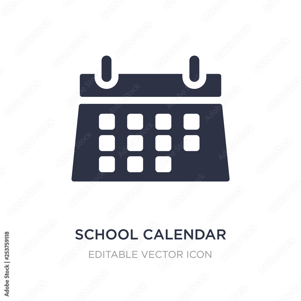 school calendar icon on white background. Simple element illustration from Education concept. school calendar icon on white background. Simple element illustration from Education concept.