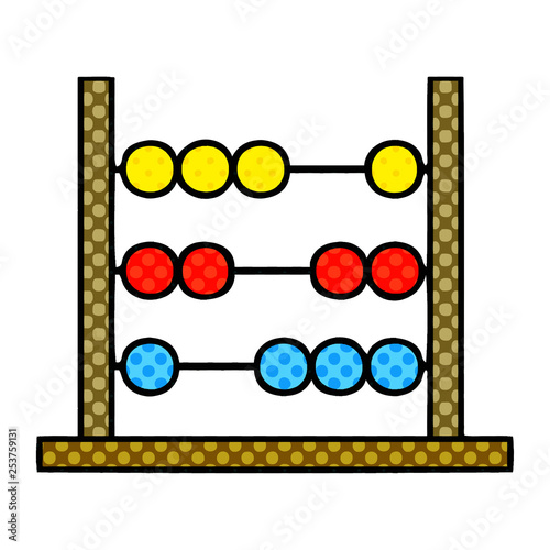 comic book style cartoon maths abacus