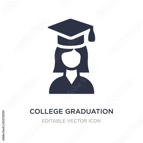 college graduation icon on white background. Simple element illustration from Education concept.