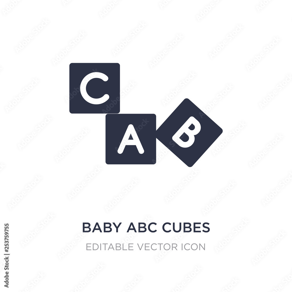 baby abc cubes icon on white background. Simple element illustration from Education concept.