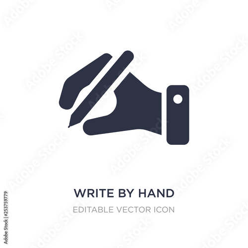 write by hand icon on white background. Simple element illustration from Education concept.