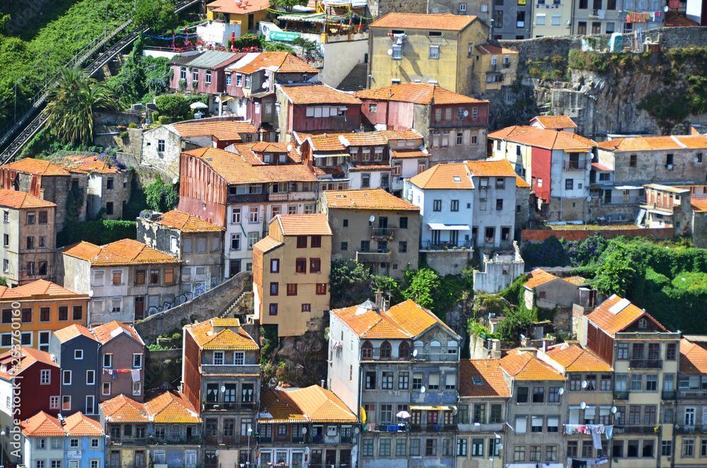 Porto downtown across Douro River. Portugal