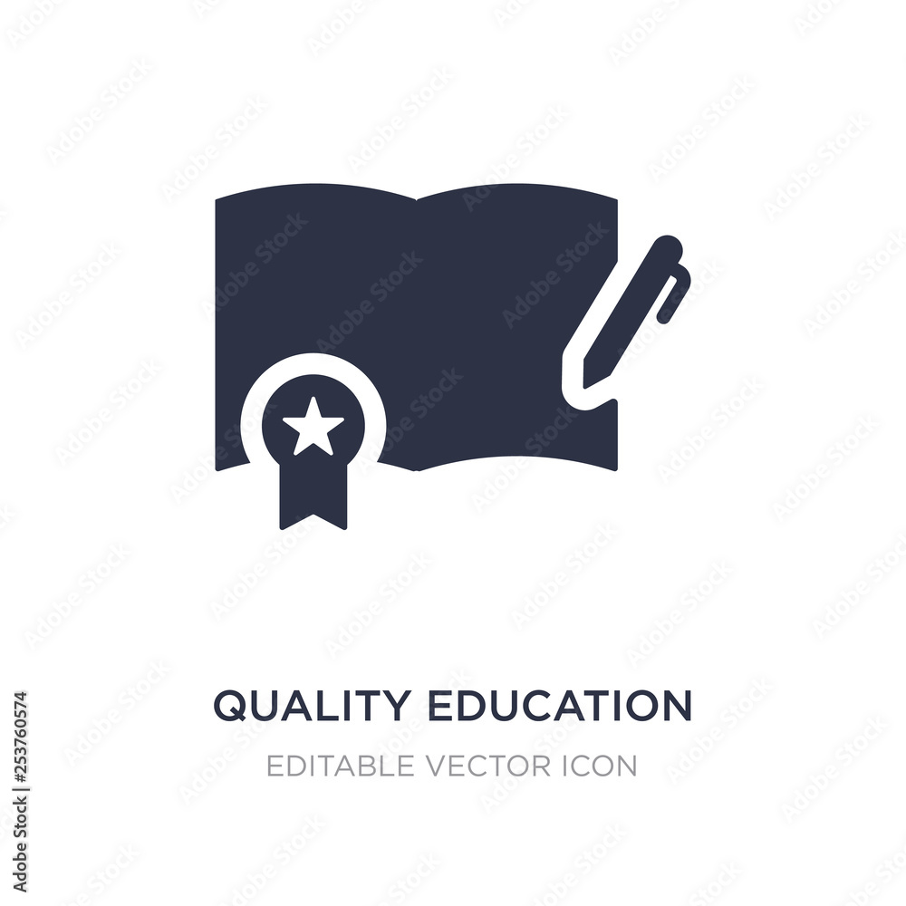 quality education icon on white background. Simple element illustration from Education concept. quality education icon on white background. Simple element illustration from Education concept.
