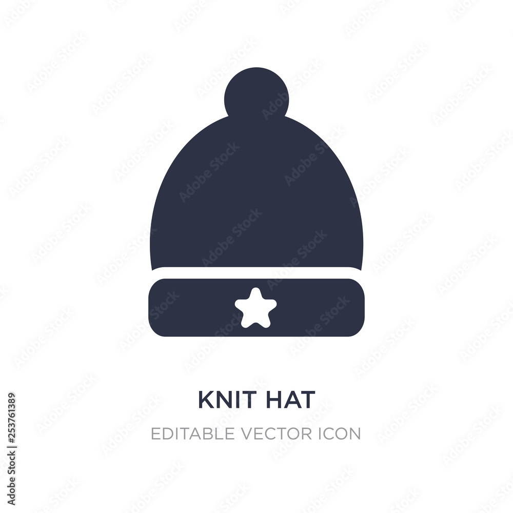 knit hat icon on white background. Simple element illustration from Fashion concept. knit hat icon on white background. Simple element illustration from Fashion concept.