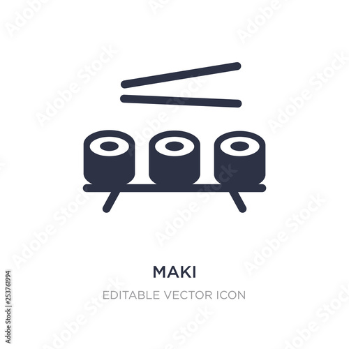 maki icon on white background. Simple element illustration from Food concept.