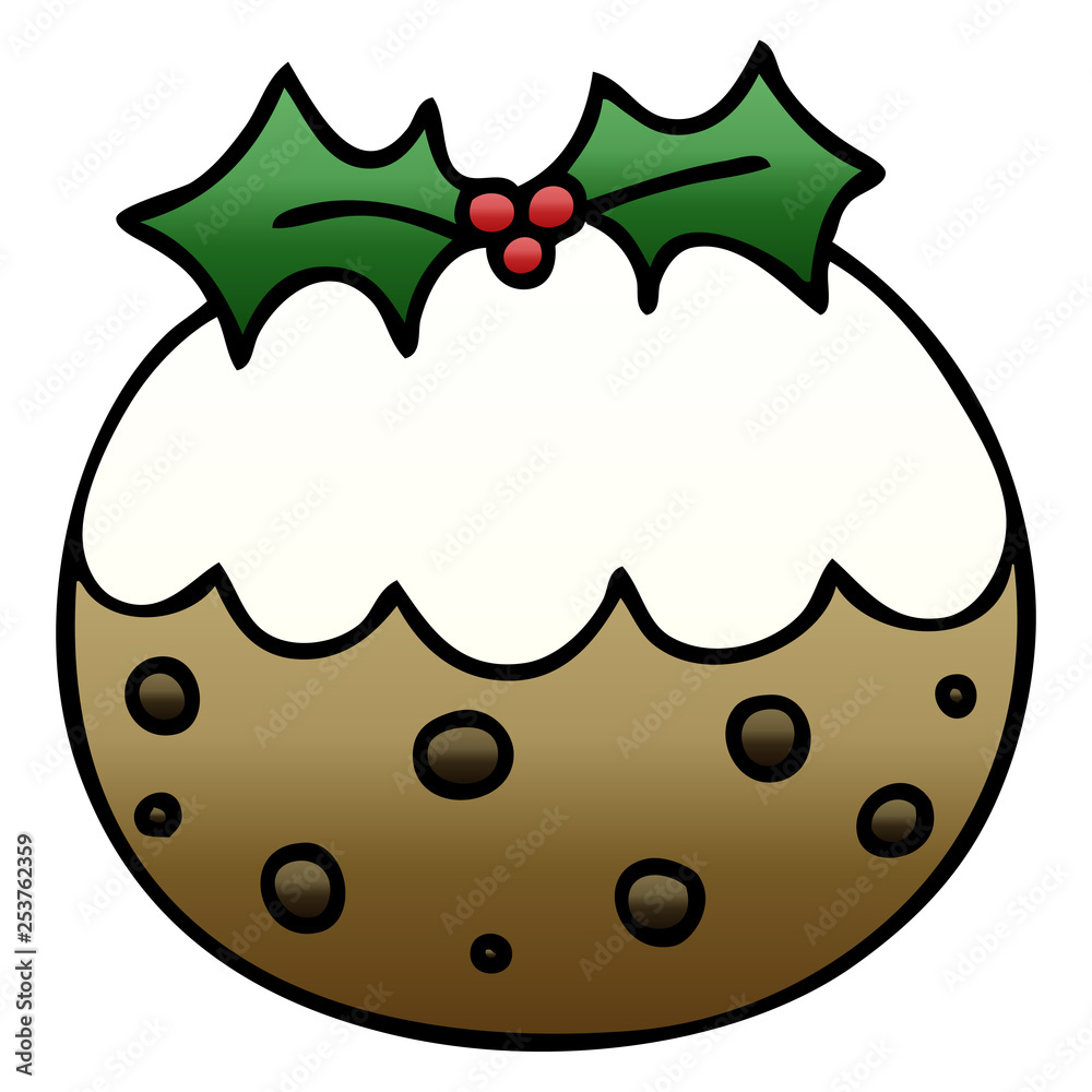 quirky gradient shaded cartoon christmas pudding quirky gradient shaded cartoon christmas pudding