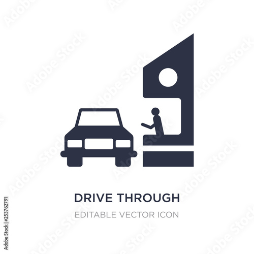 drive through icon on white background. Simple element illustration from Food concept.