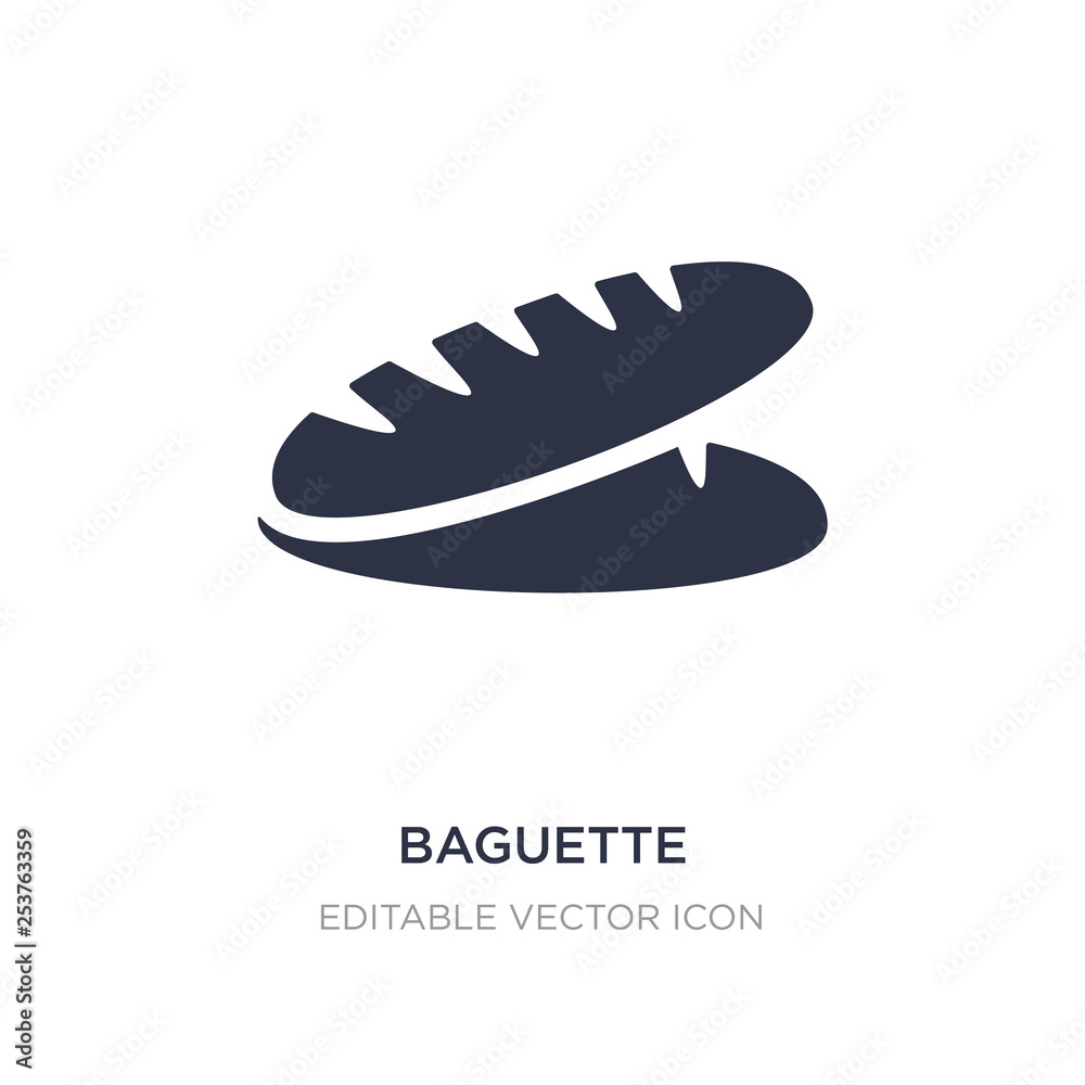 baguette icon on white background. Simple element illustration from Food concept. baguette icon on white background. Simple element illustration from Food concept.