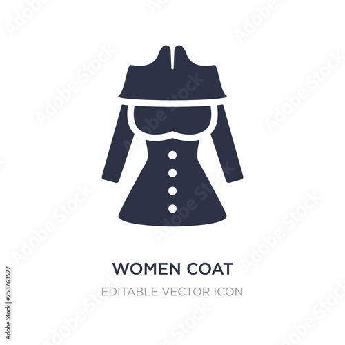 women coat icon on white background. Simple element illustration from Fashion concept.