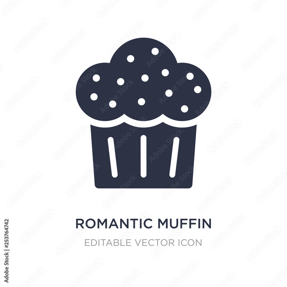 romantic muffin icon on white background. Simple element illustration from Food concept. romantic muffin icon on white background. Simple element illustration from Food concept.
