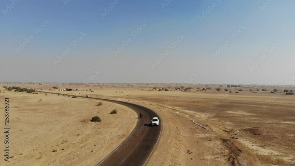 AERIAL Cars Driving in Desert AERIAL Cars Driving in Desert