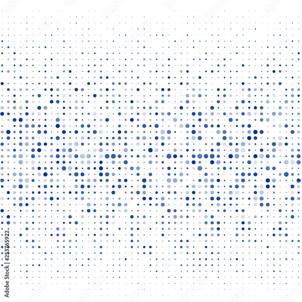 Composition from blue dots on white background 