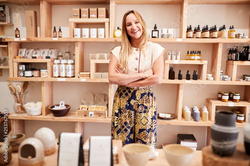 Portrait Of Female Owner Of Independent Cosmetics Store photo