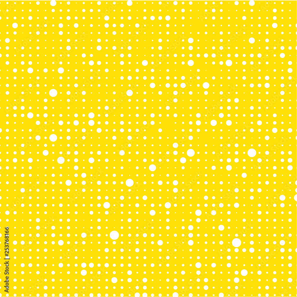 White circles on yellow background   