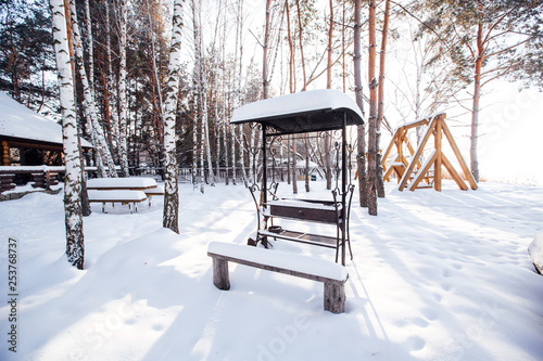snow grill in the forest