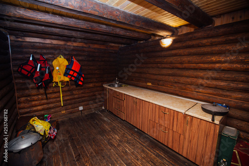 technical room in a wooden house