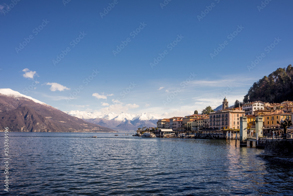 Italy, Bellagio, Lake Como, a large body of water with a city in the background