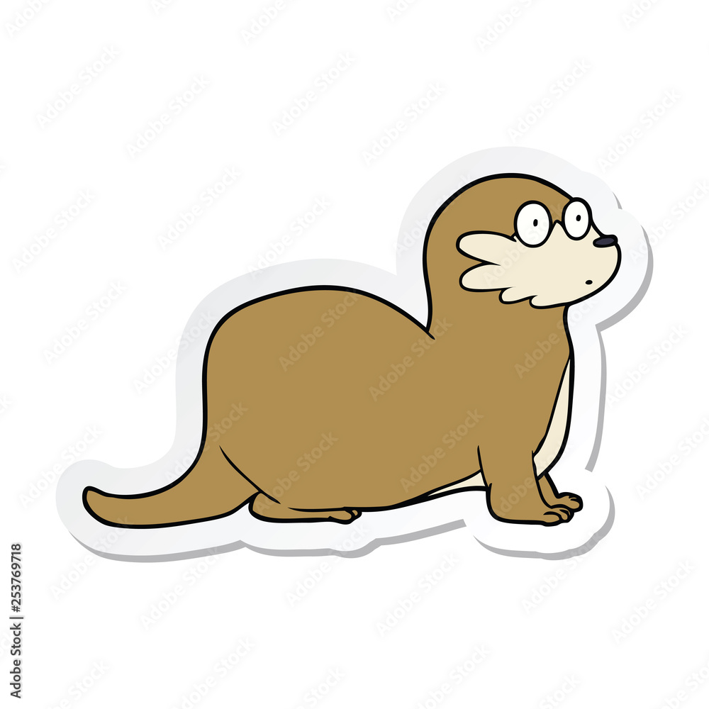 Obraz premium sticker of a cartoon otter