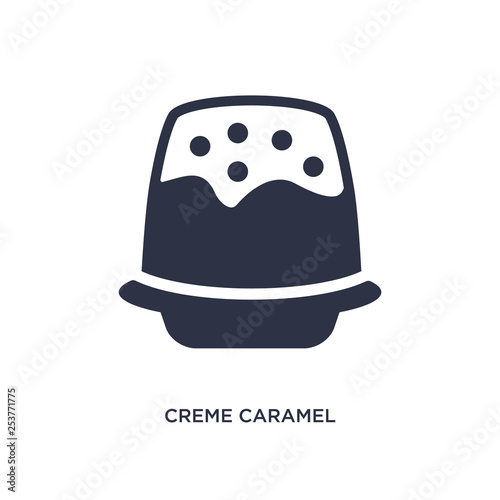 creme caramel icon on white background. Simple element illustration from bistro and restaurant concept.