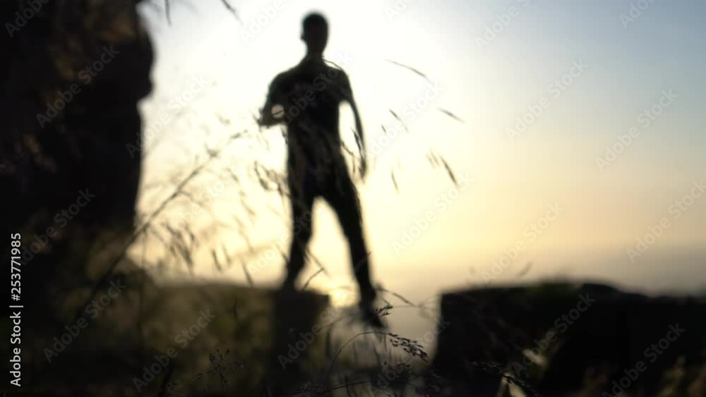 photographer silhouette at sunset