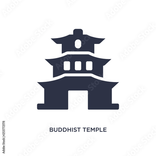 buddhist temple icon on white background. Simple element illustration from buildings concept.