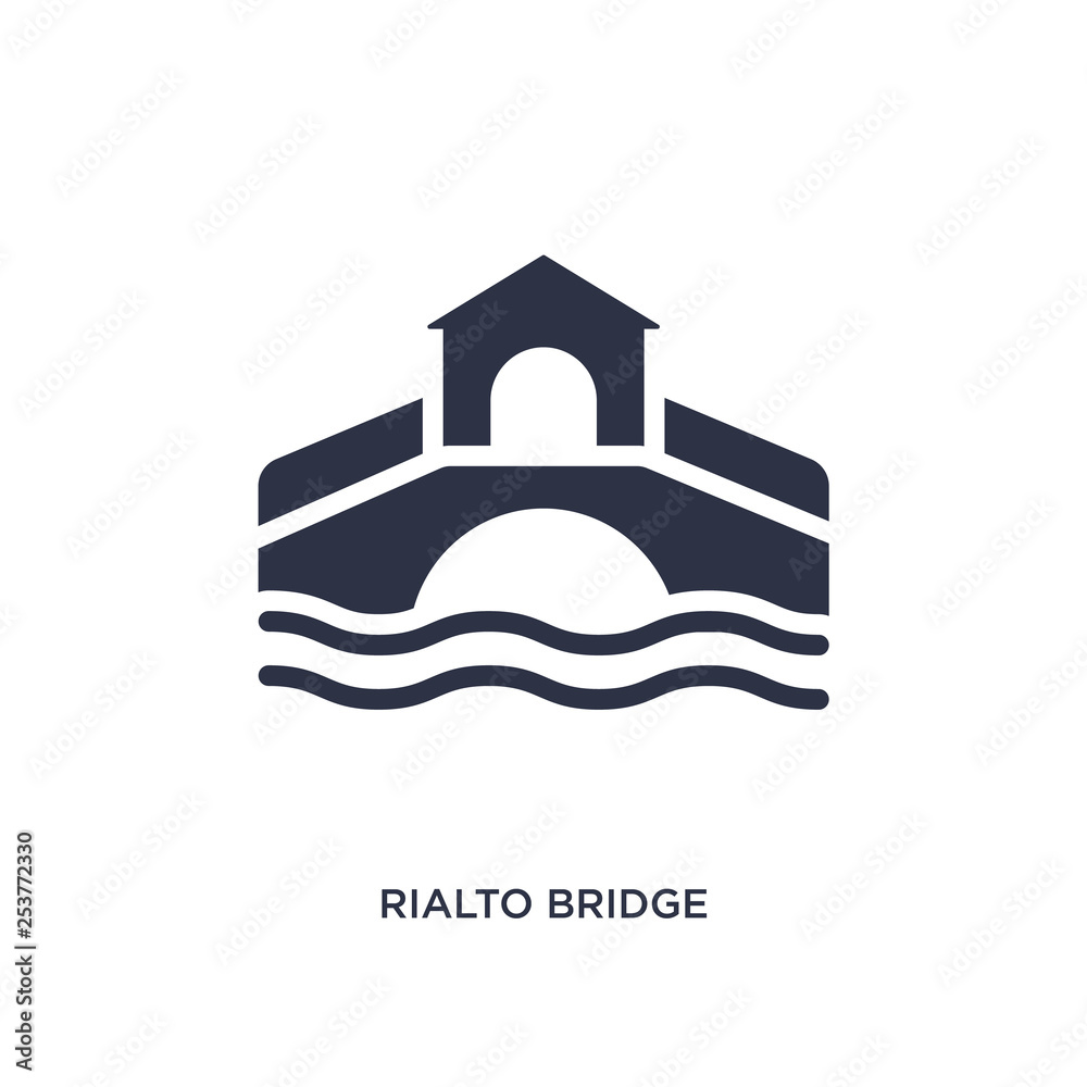 rialto bridge icon on white background. Simple element illustration from buildings concept. rialto bridge icon on white background. Simple element illustration from buildings concept.