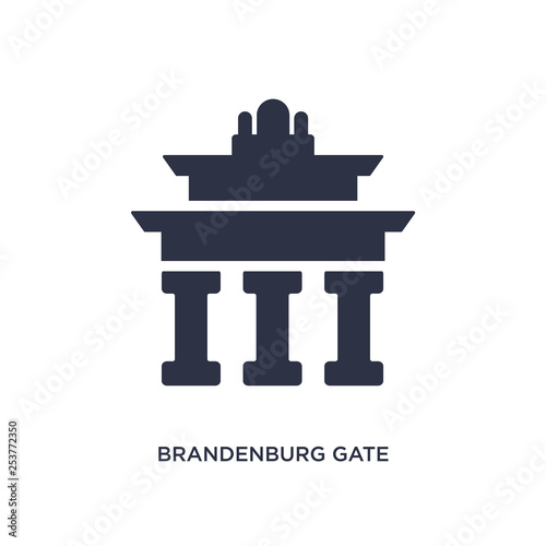 brandenburg gate icon on white background. Simple element illustration from buildings concept.