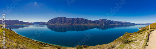 Panoramic photos of Lake Hawea and mountains, South Island, New Zealand