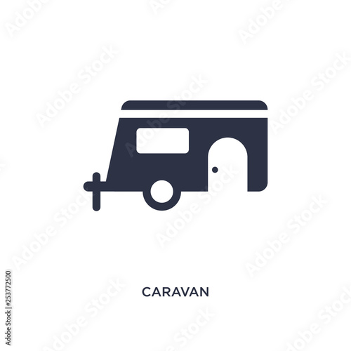 caravan icon on white background. Simple element illustration from camping concept.