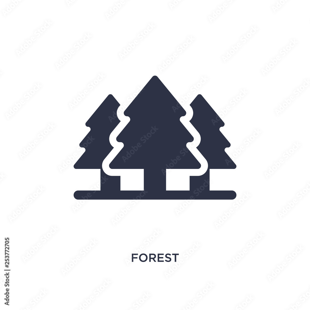 forest icon on white background. Simple element illustration from camping concept. forest icon on white background. Simple element illustration from camping concept.