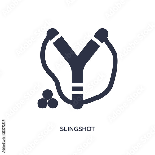 slingshot icon on white background. Simple element illustration from camping concept.