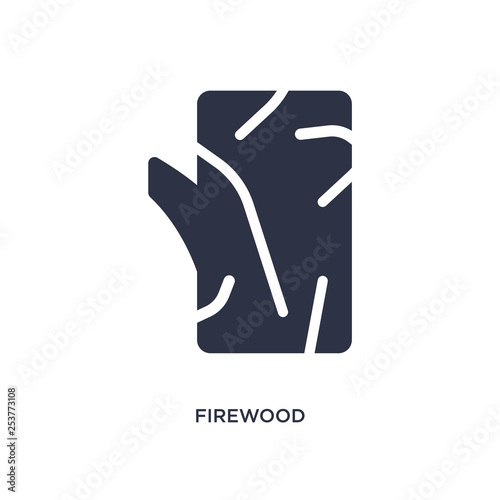 firewood icon on white background. Simple element illustration from camping concept.