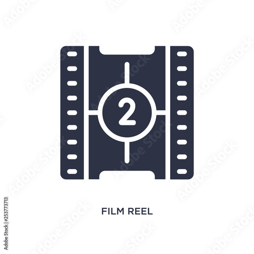 film reel countdown number 2 icon on white background. Simple element illustration from cinema concept.