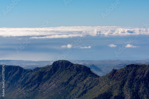 Gran Canaria island mountains landscape, view from highest peak Pico de las Nieves © barmalini