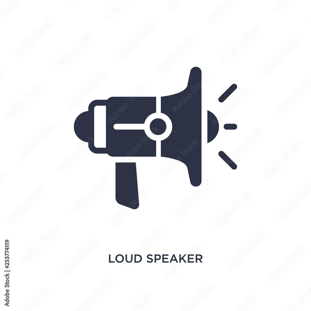 loud speaker facing right icon on white background. Simple element illustration from cinema concept. loud speaker facing right icon on white background. Simple element illustration from cinema concept.