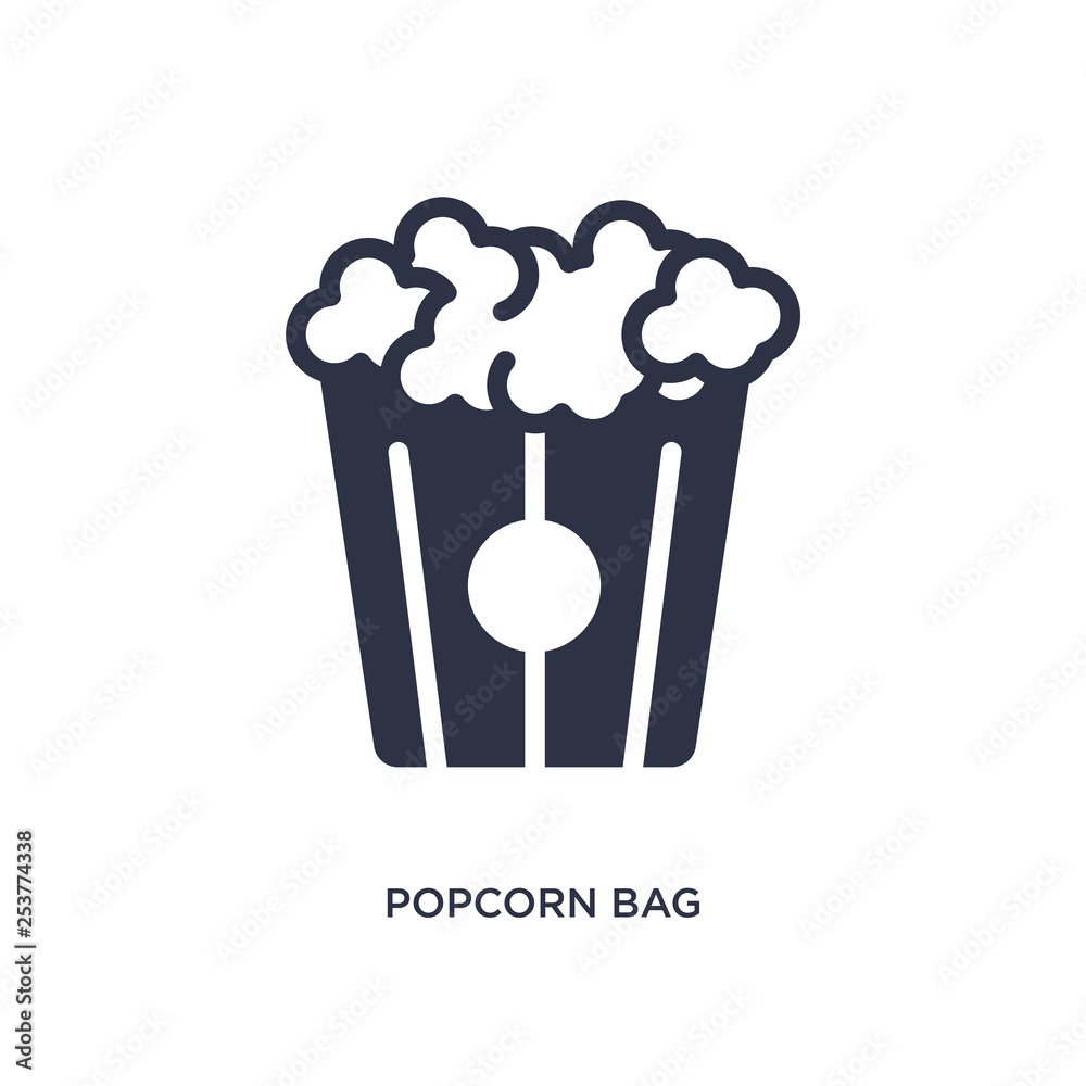 popcorn bag icon on white background. Simple element illustration from cinema concept. popcorn bag icon on white background. Simple element illustration from cinema concept.