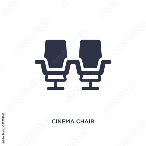 cinema chair icon on white background. Simple element illustration from cinema concept.