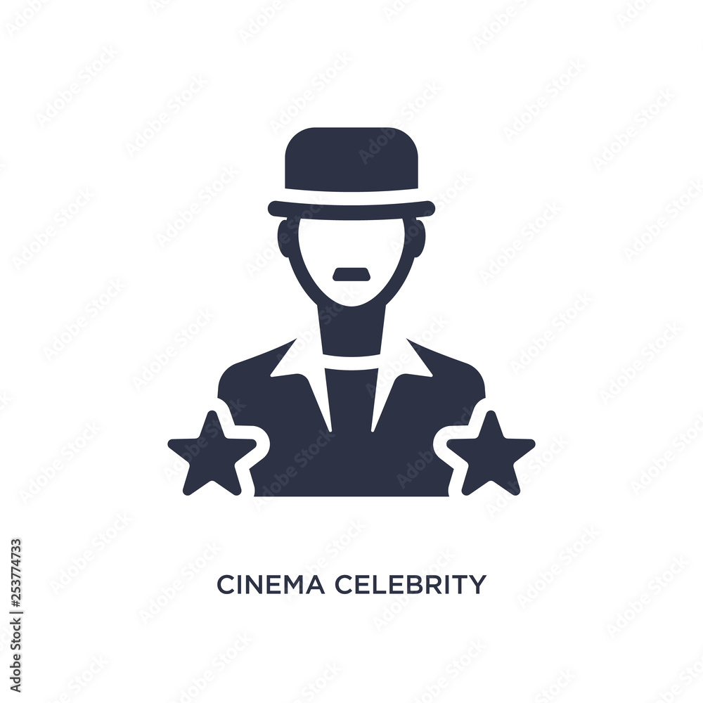 cinema celebrity icon on white background. Simple element illustration from cinema concept.