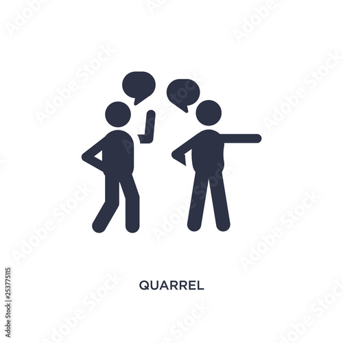 quarrel icon on white background. Simple element illustration from communication concept.