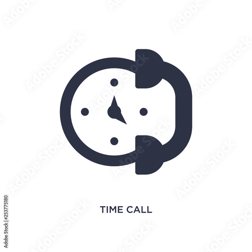 time call icon on white background. Simple element illustration from communication concept.