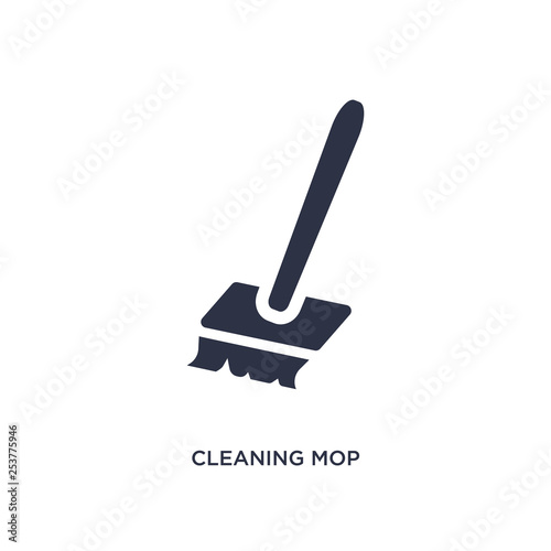 cleaning mop icon on white background. Simple element illustration from tools concept.