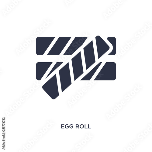 egg roll icon on white background. Simple element illustration from culture concept.
