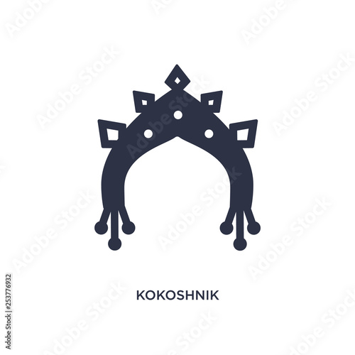 kokoshnik icon on white background. Simple element illustration from culture concept.