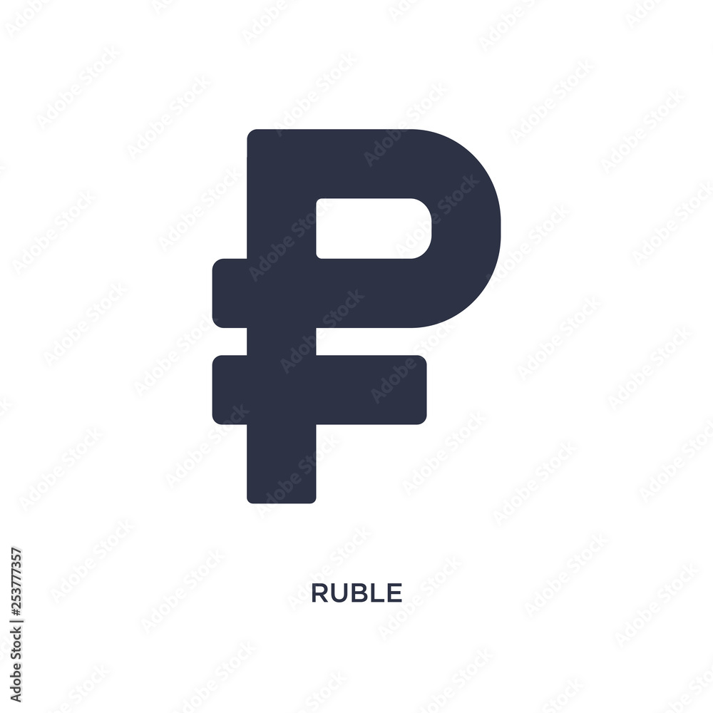 Obraz premium ruble icon on white background. Simple element illustration from culture concept.