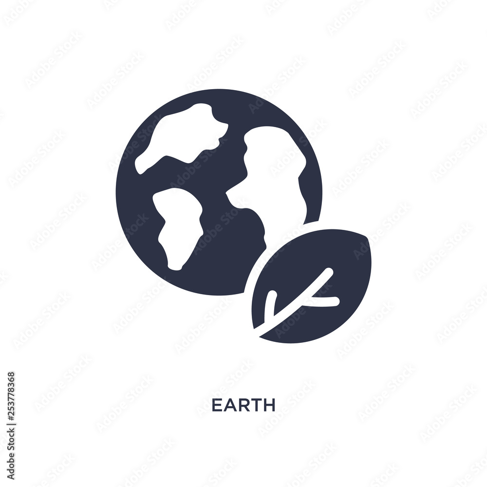 earth icon on white background. Simple element illustration from ecology concept.