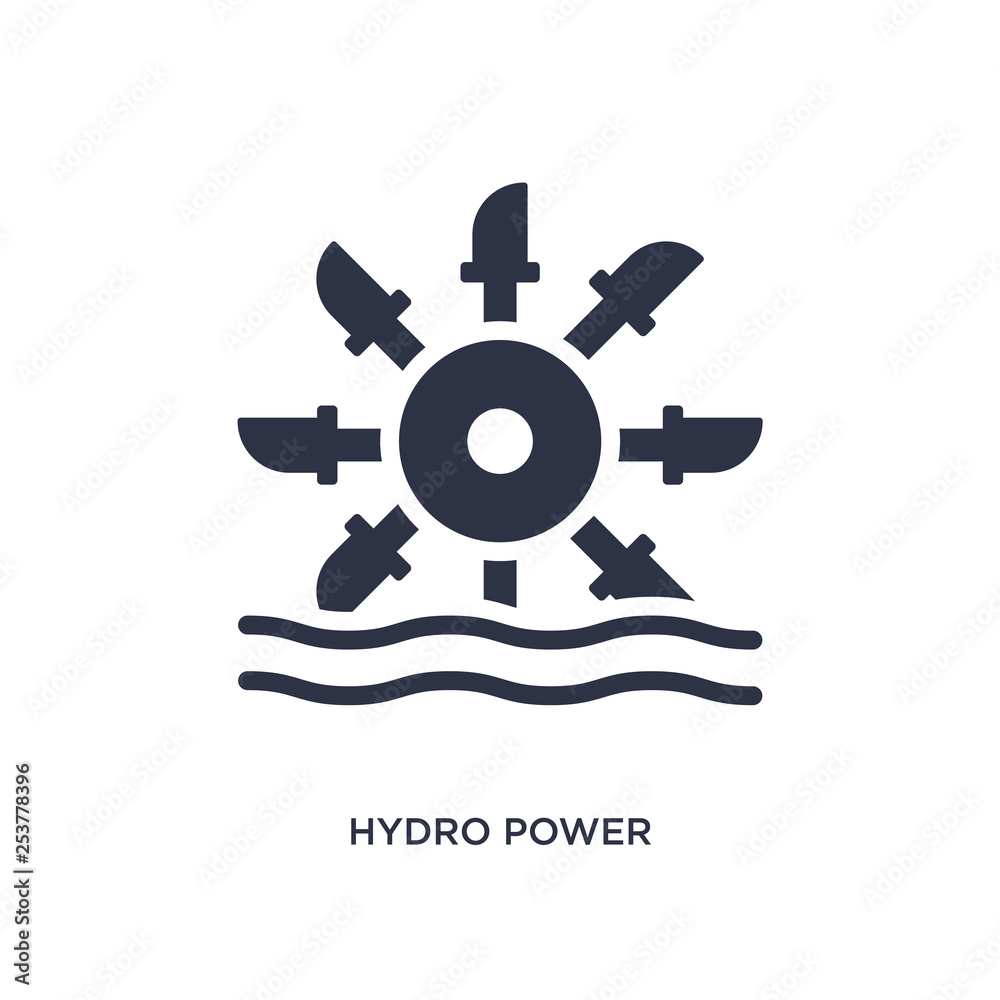 hydro power icon on white background. Simple element illustration from ecology concept. hydro power icon on white background. Simple element illustration from ecology concept.