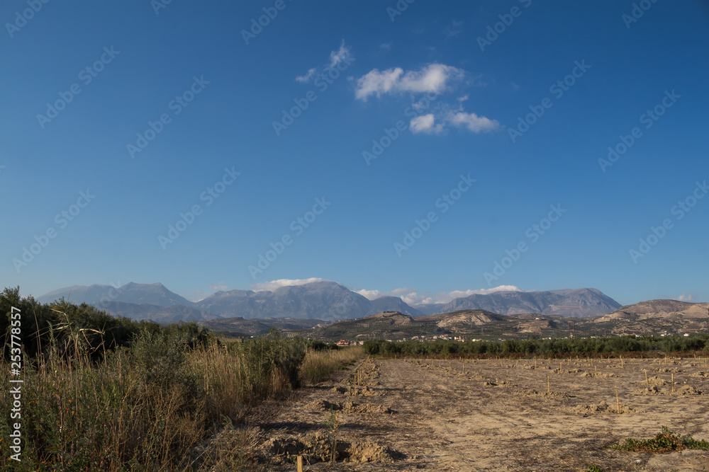 Fields and mountains, Crete, Greece