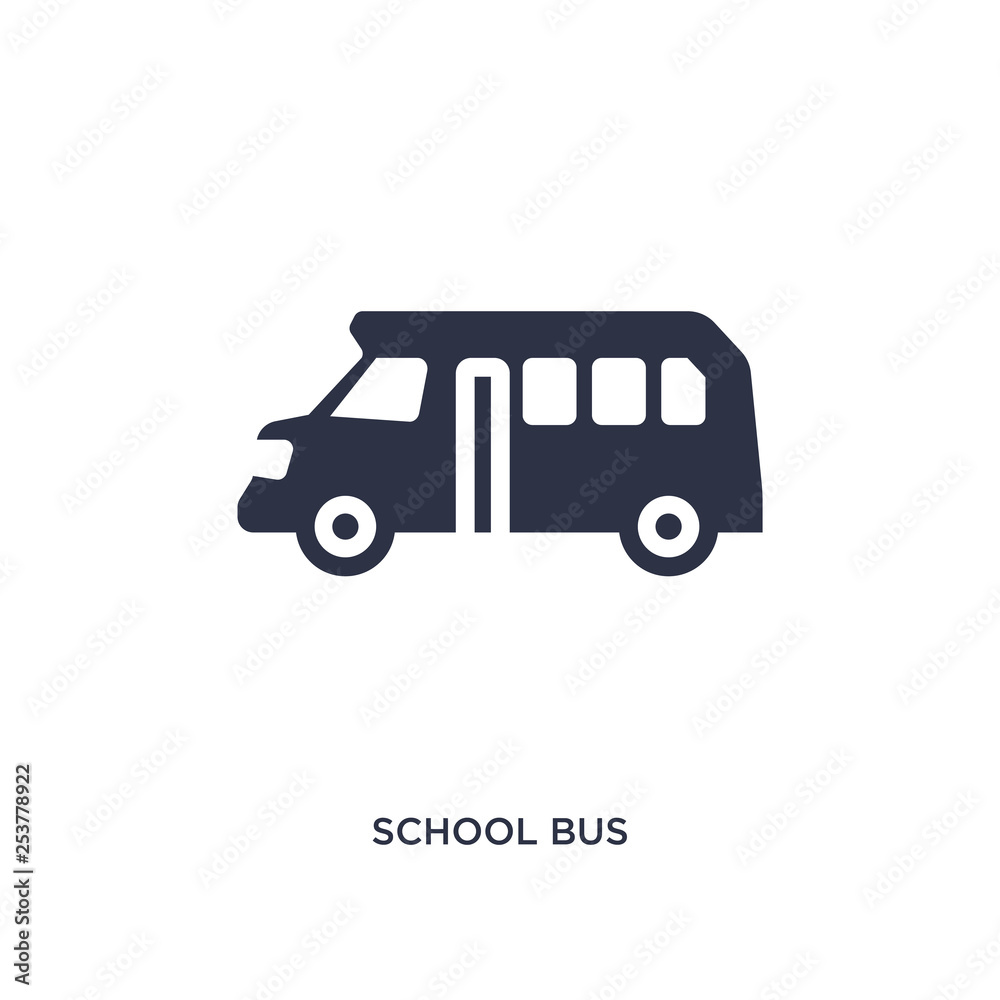 school bus icon on white background. Simple element illustration from education concept.