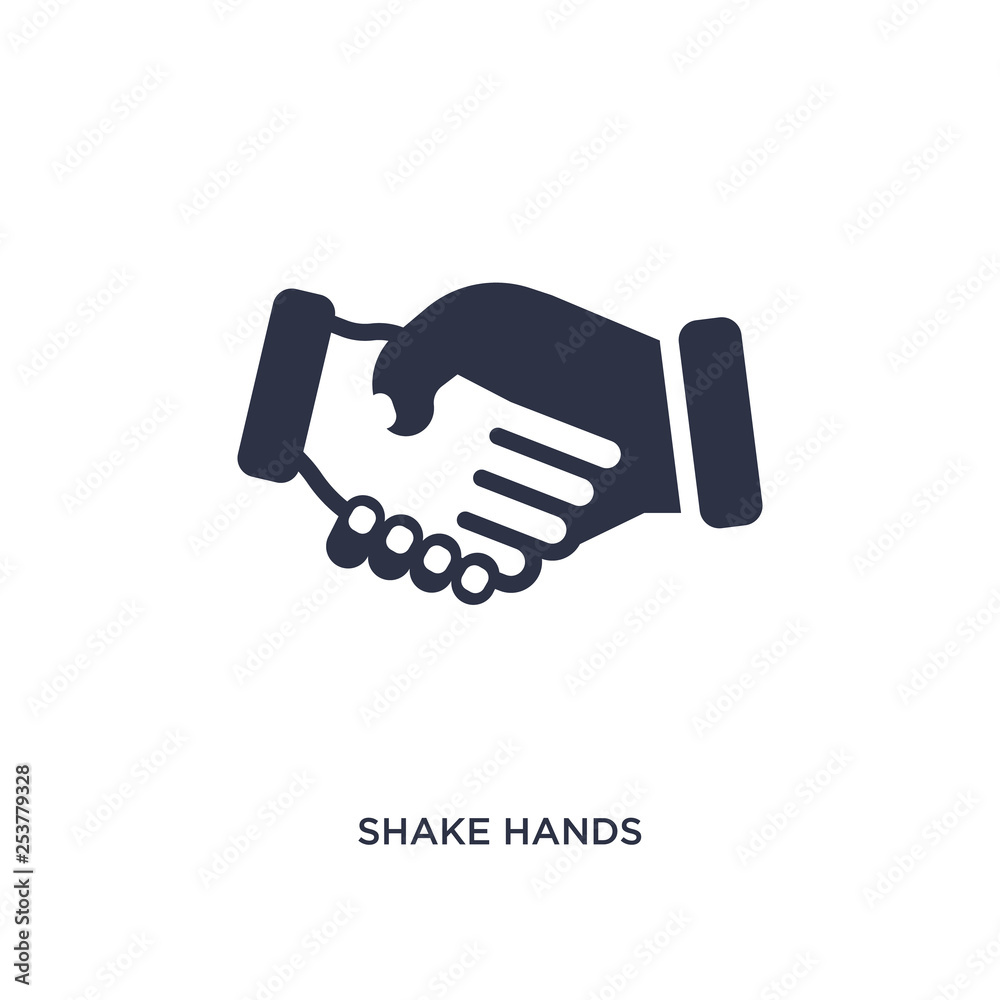 shake hands icon on white background. Simple element illustration from education concept. shake hands icon on white background. Simple element illustration from education concept.